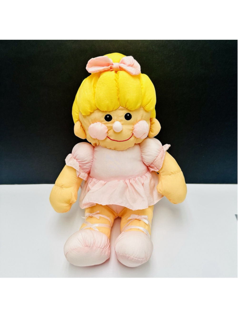 1990 Prestige Toy Co Nylon Doll Ballerina Plush Stuffed 14” Puffalump Style EUC